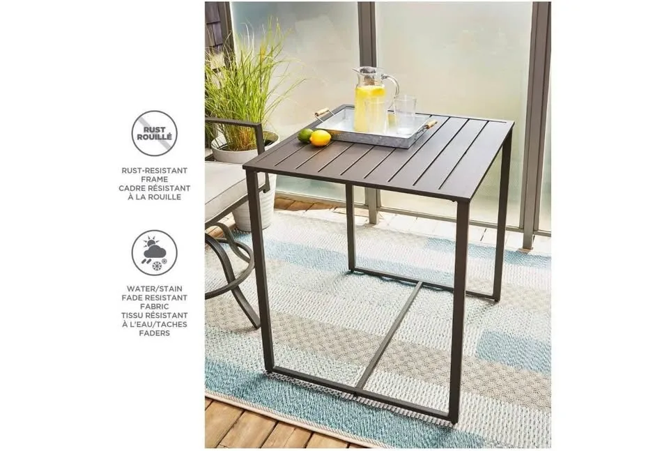 CANVAS Fairview Steel Square Table, Brown, 32x32x36-in image indicator(3)