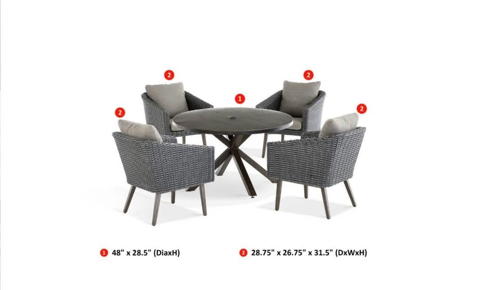 CANVAS Jensen 5-pc Wicker Outdoor/Patio Dining Set - photo 4