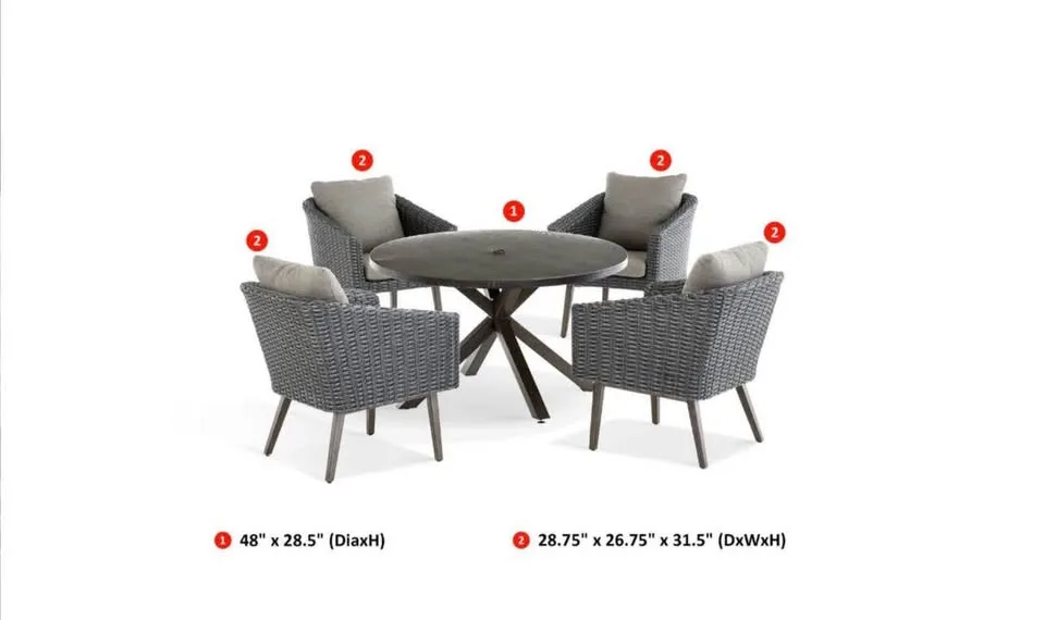 CANVAS Jensen 5-pc Wicker Outdoor/Patio Dining Set image indicator(4)