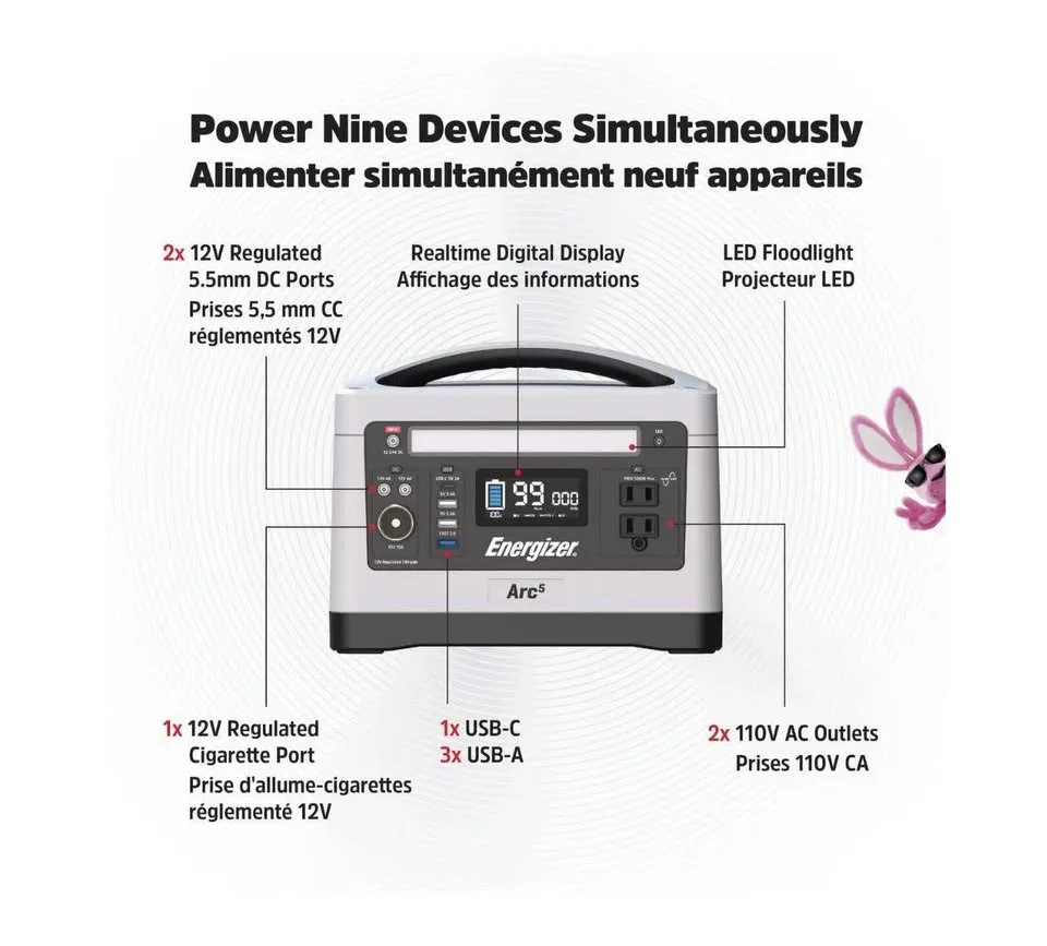 Brand New Energizer Arc5 500Wh Power Station image indicator(2)