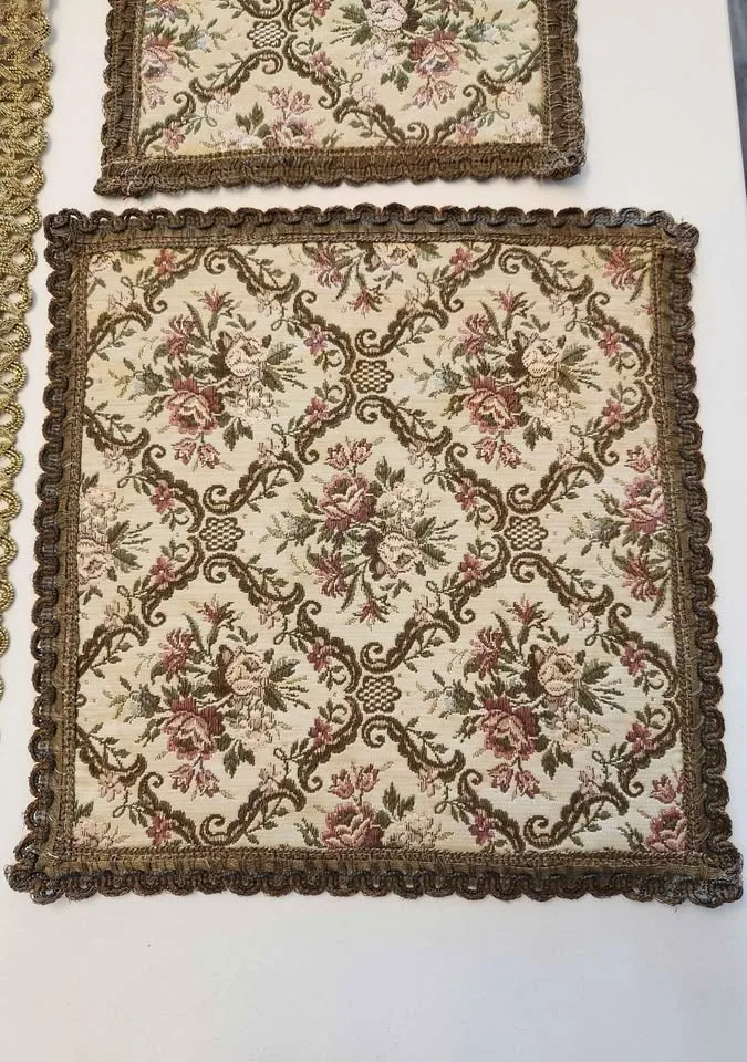 Vintage Table Runner Tapestry Floral Brocade LOT 8 1800s image indicator(6)