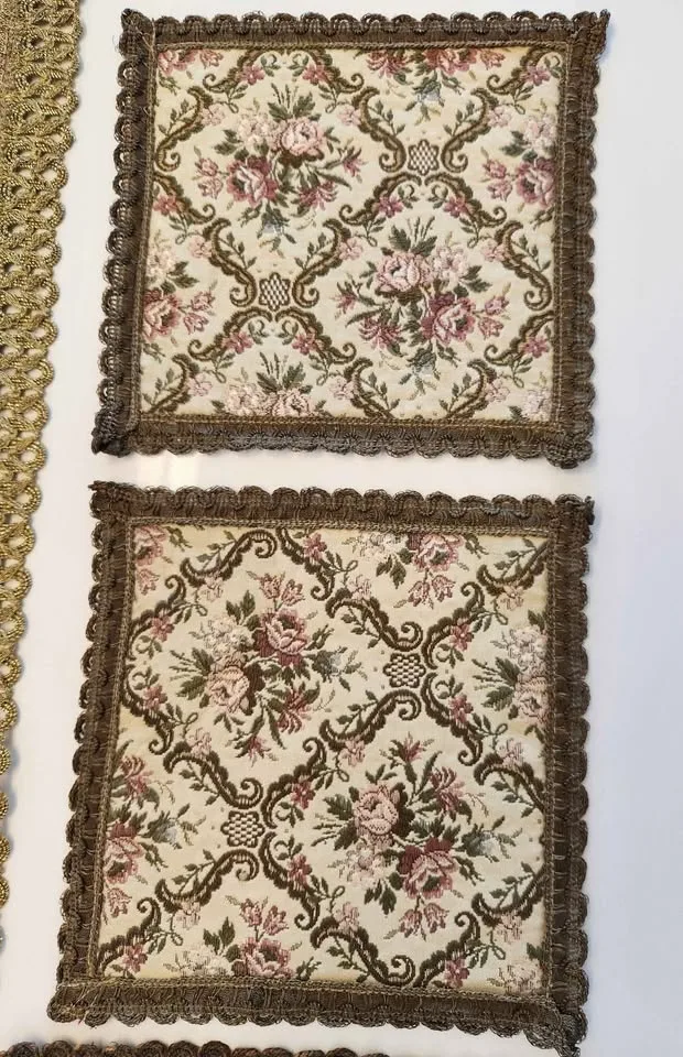 Vintage Table Runner Tapestry Floral Brocade LOT 8 1800s image indicator(7)