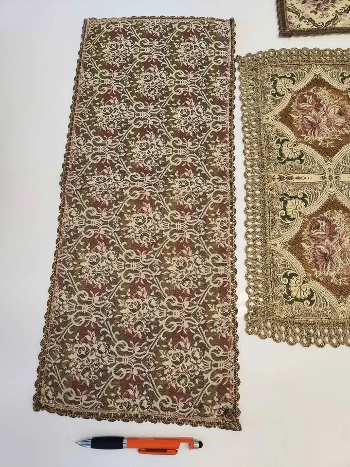 Vintage Table Runner Tapestry Floral Brocade LOT 8 1800s image indicator(10)