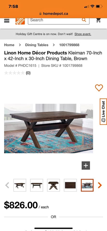 Dining table dark brown