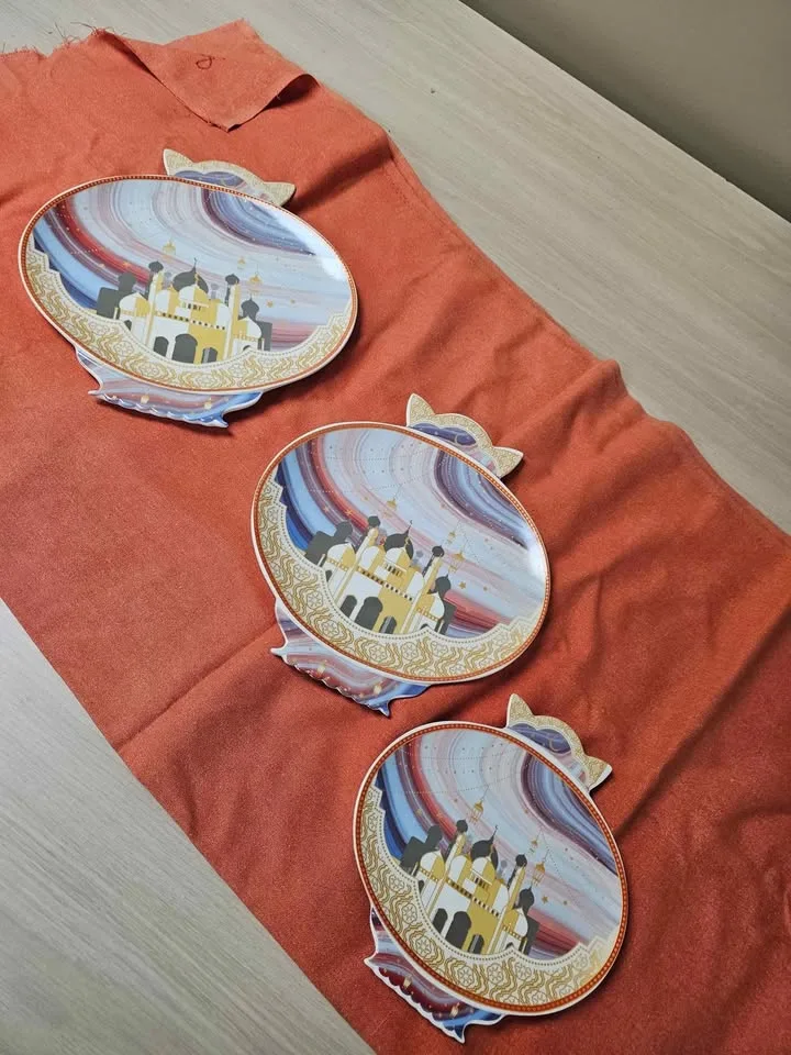 Ramadan 3 round plate set NEW image indicator(7)