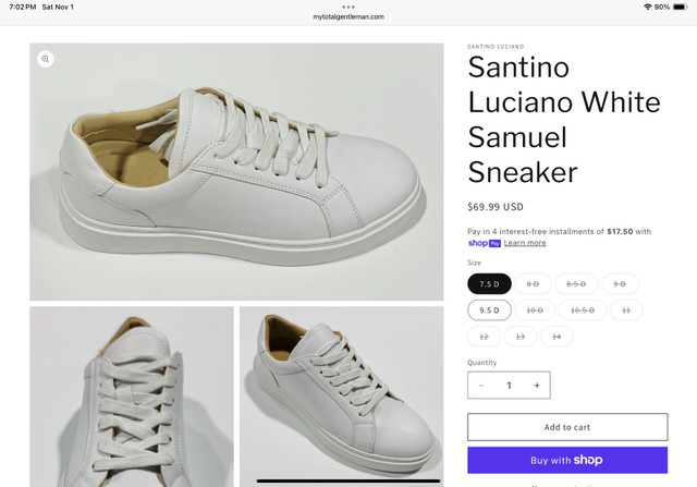 New Santino Luciano Sneaker men’s size 7 - photo 3