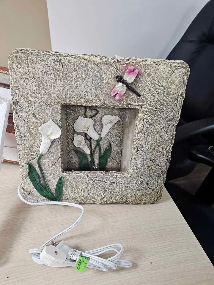Lighted Shadow Box Calla Lily and Dragonfly 3D image indicator(3)