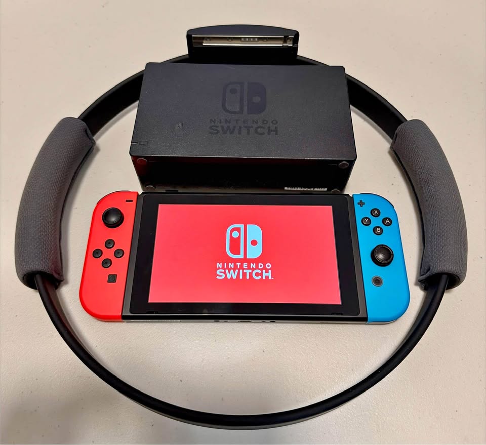 Nintendo Switch + RingFit + Mario Maker 2 + Case + MicroSD