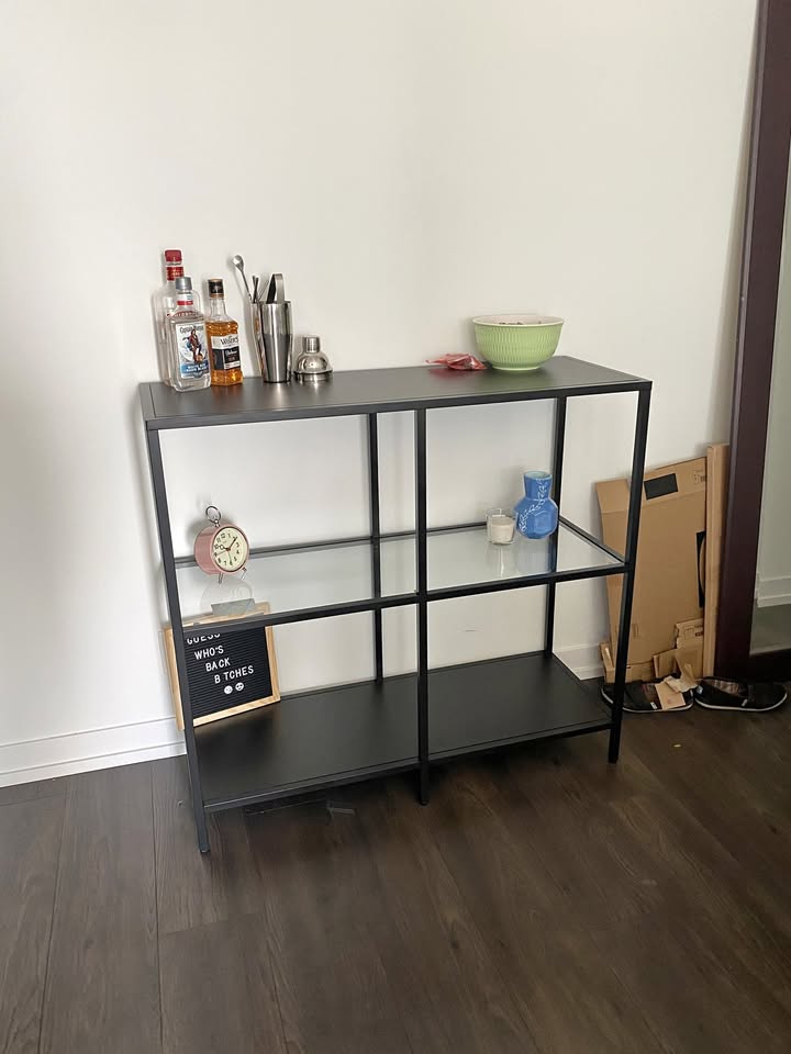 IKEA VITTSJÖ Shelf - Metal and Wood Black Shelf