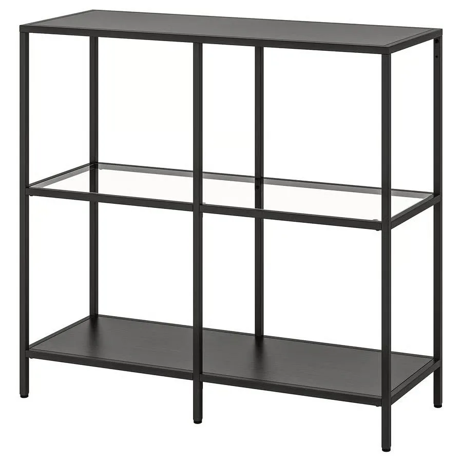 IKEA VITTSJÖ Shelf - Metal and Wood Black Shelf image indicator(3)