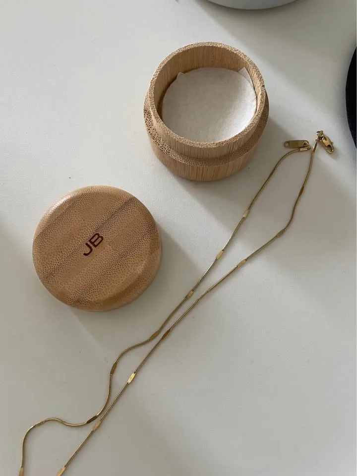 Jenny Bird Micro Snake Chain necklace and Bamboo Storage Box. image indicator(2)