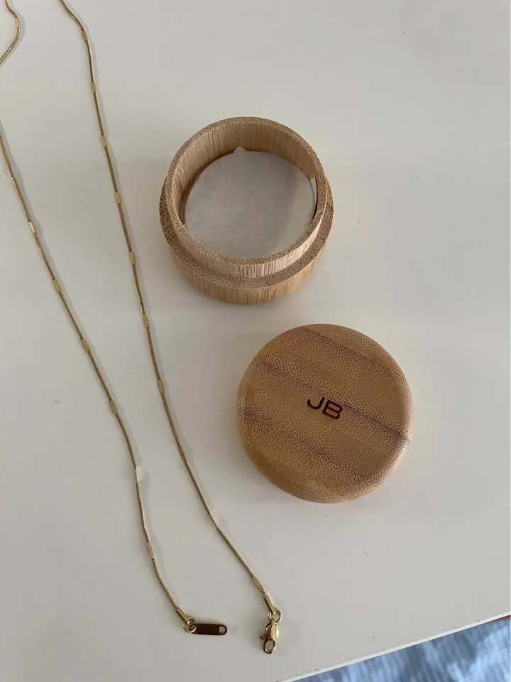 Jenny Bird Micro Snake Chain necklace and Bamboo Storage Box. image indicator(3)