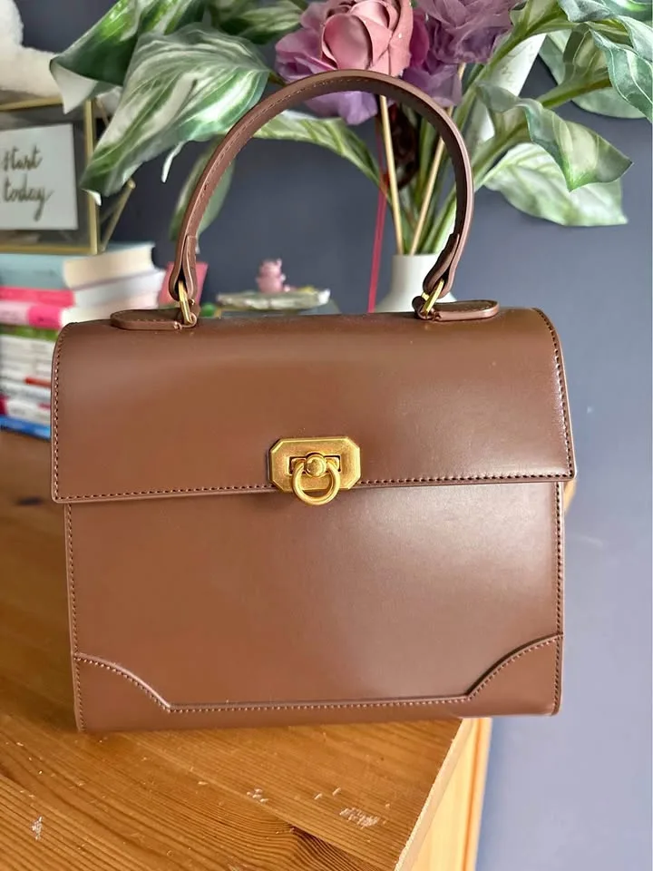 New*Ambergrace limited edition genuine leather handle bag