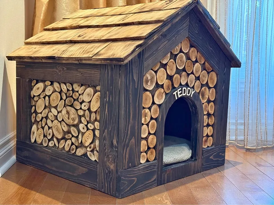🐾 Handcrafted Wooden Dog House – Custom Name Option thumbnail