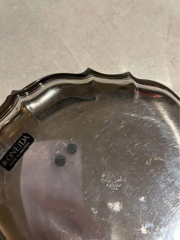 Vintage Oneida Trinket Tray E.P. Brass Decorative Catch All Tray image indicator(3)