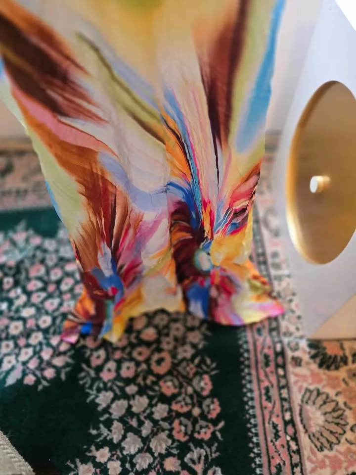 Brand New Free Size Multicolor Kaftan Maxi Dress image indicator(3)