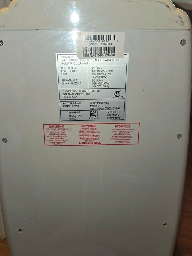 Danby 40 Pint Dehumidifier - photo 3