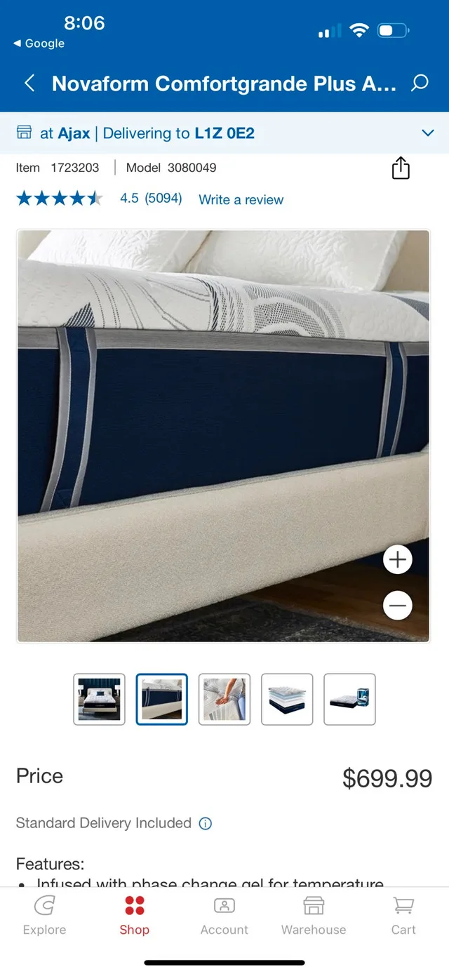 Novaform Queen Mattress 14inch Gel Memory Foam image indicator(3)