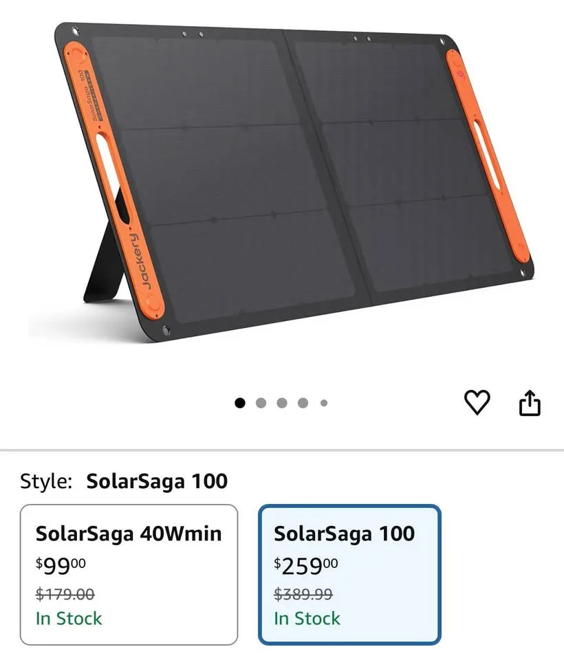 Jackery SolarSaga 100W Portable Solar Panel image indicator(4)