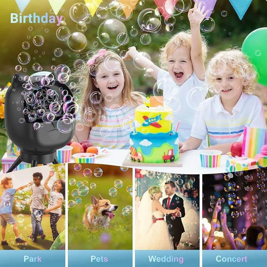 New Rechargeable Bubble Machine for Kids-1 Blue and 1 Black image indicator(6)