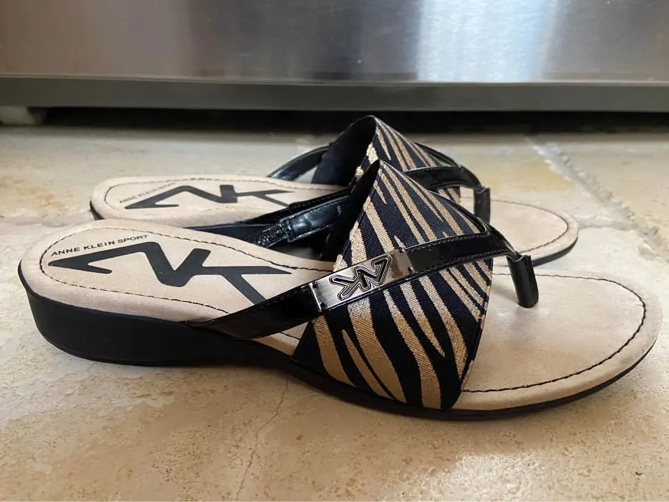 Women’s Anne Klein Zebra Print Sandals, Size 8.5 image indicator(3)