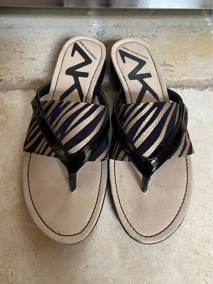 Women’s Anne Klein Zebra Print Sandals, Size 8.5 image indicator(4)