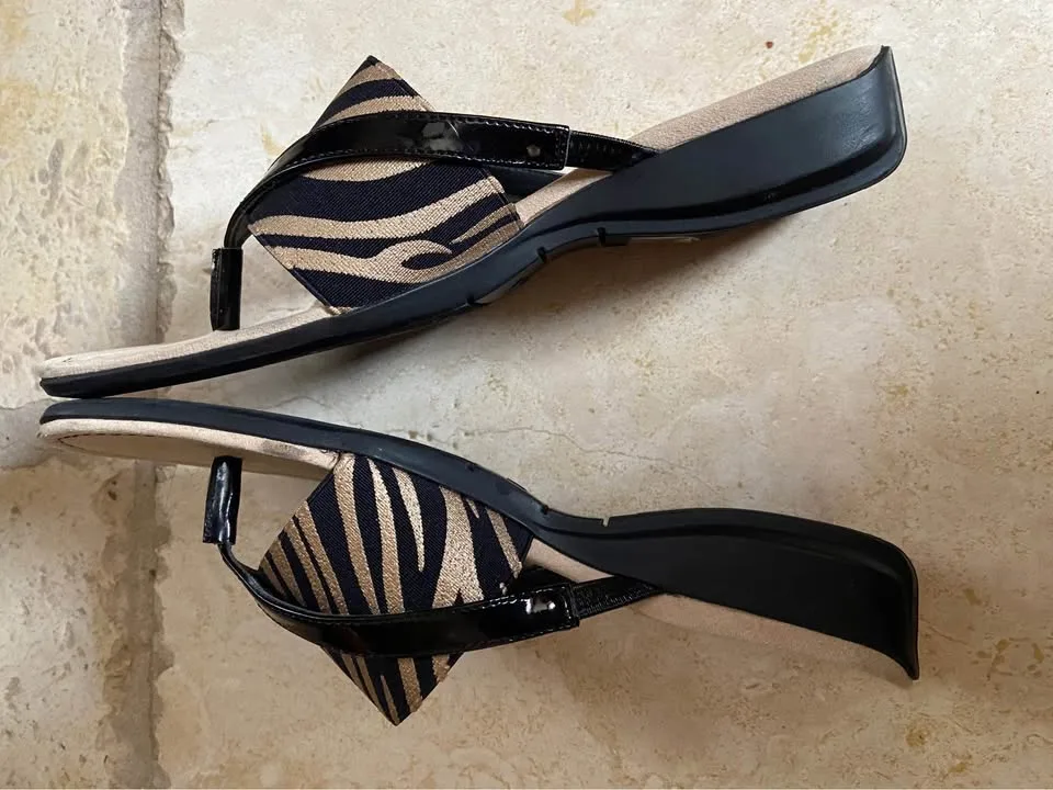 Women’s Anne Klein Zebra Print Sandals, Size 8.5 image indicator(5)