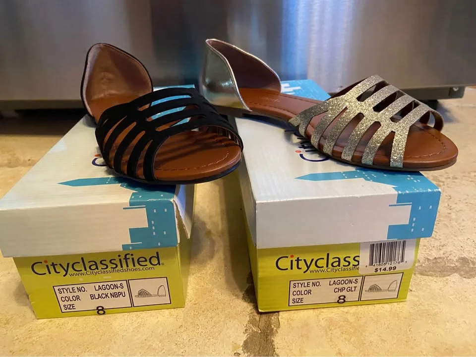 Two Pair of Women’s Sandals, size 8. New! Both for $10 image indicator(2)