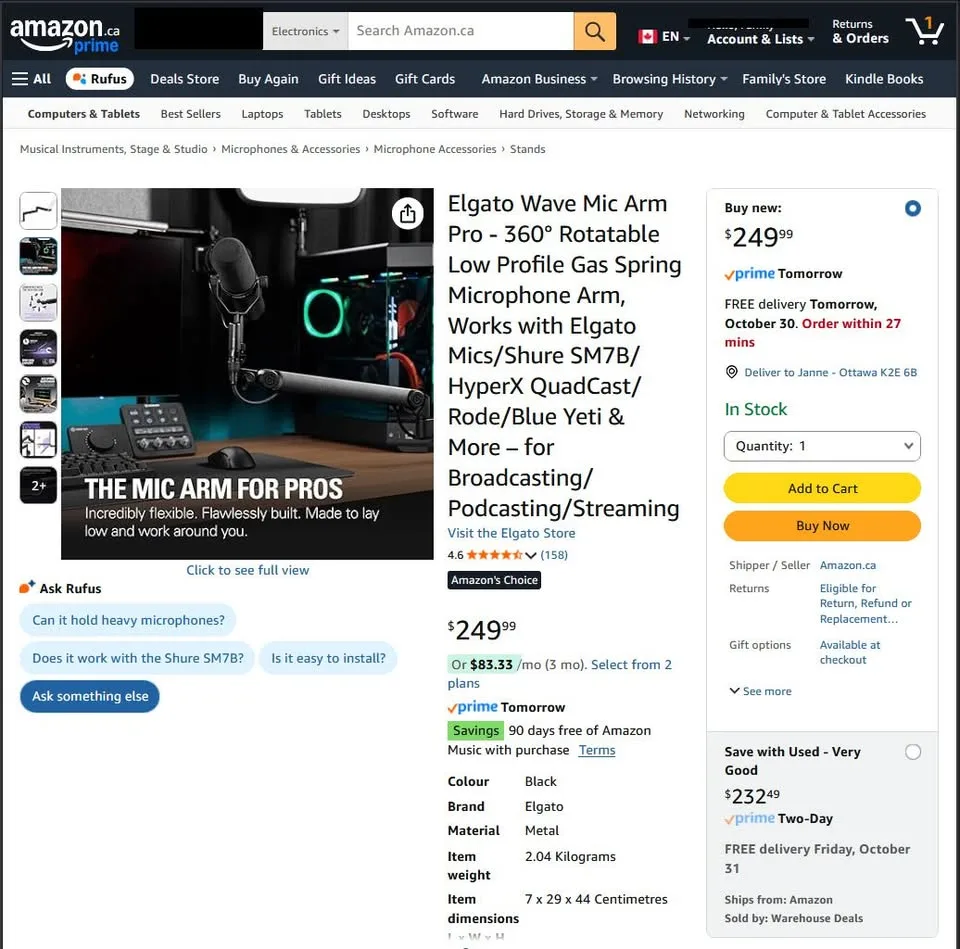 Elgato Wave Mic Arm - In Box image indicator(2)