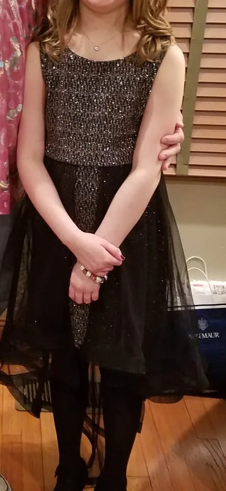 Girl’s fancy black sparkly dress, size 12. *Excellent Condition! image indicator(10)