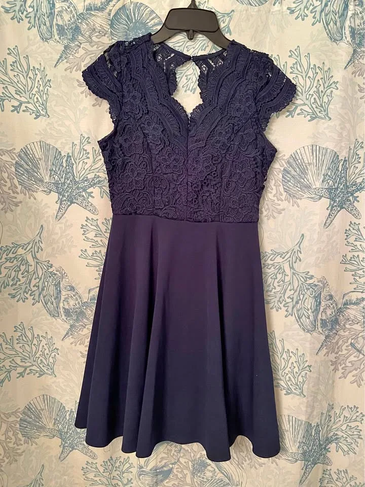 Girl’s navy blue dress, size 16 thumbnail