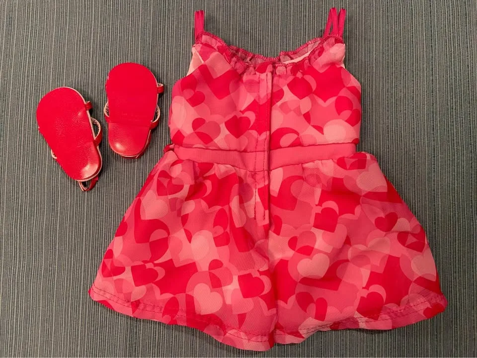 American Girl Doll Clothing…Red Hearts Ruffle Outfit image indicator(5)
