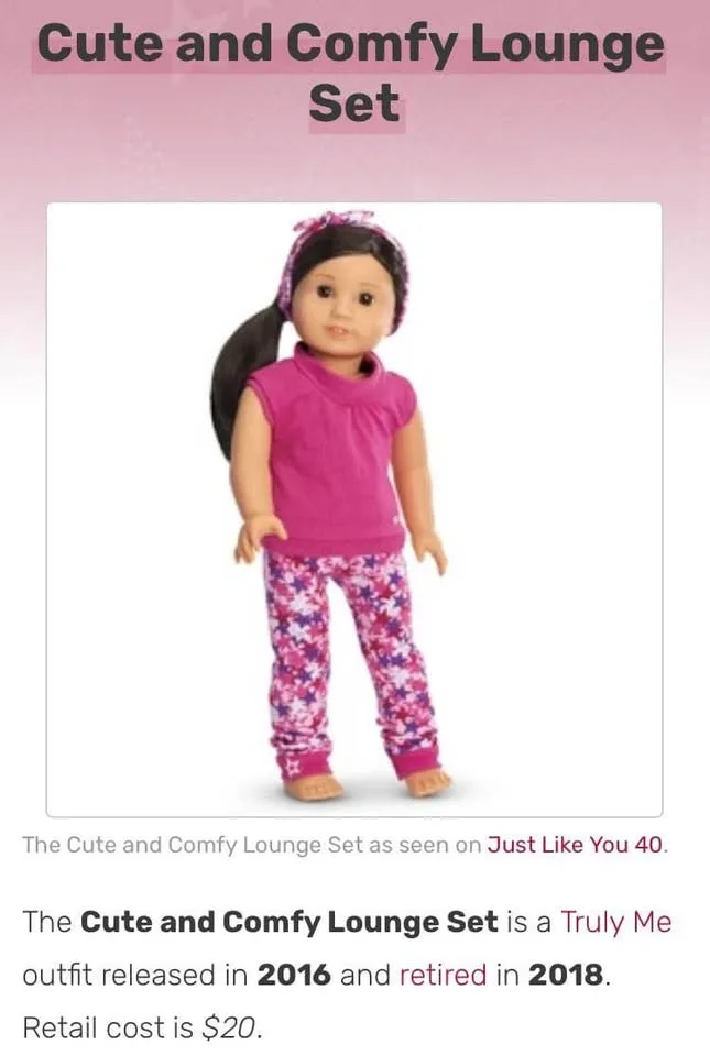 American Girl Doll Clothing…Cute And Comfy Lounge Set. image indicator(4)