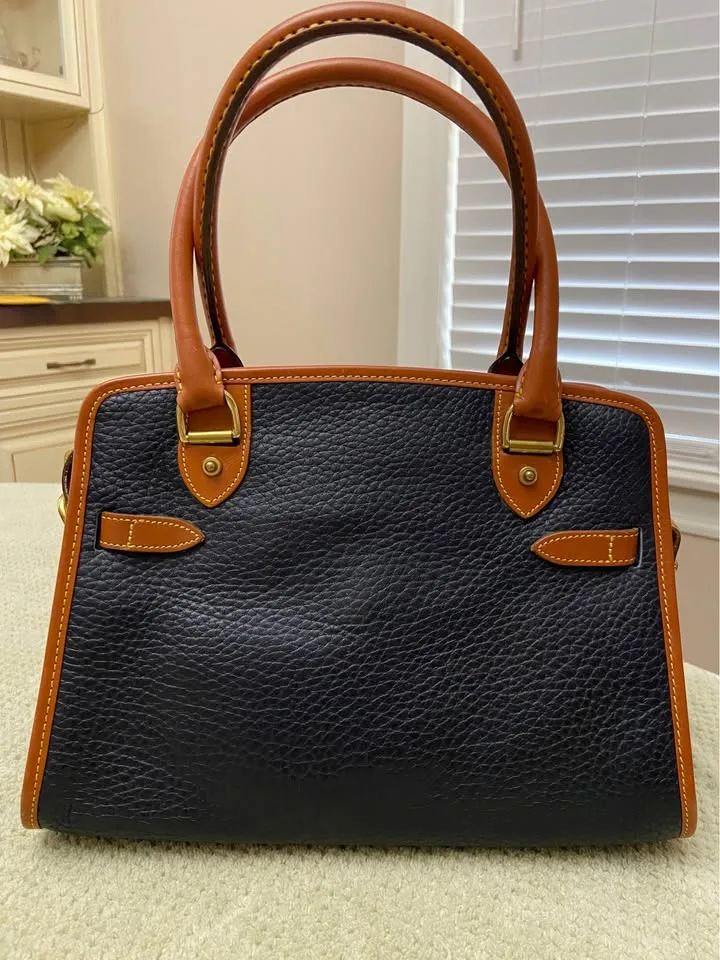 Vintage Dooney & Bourke Navy Blue/Tan Buckle Satchel image indicator(3)