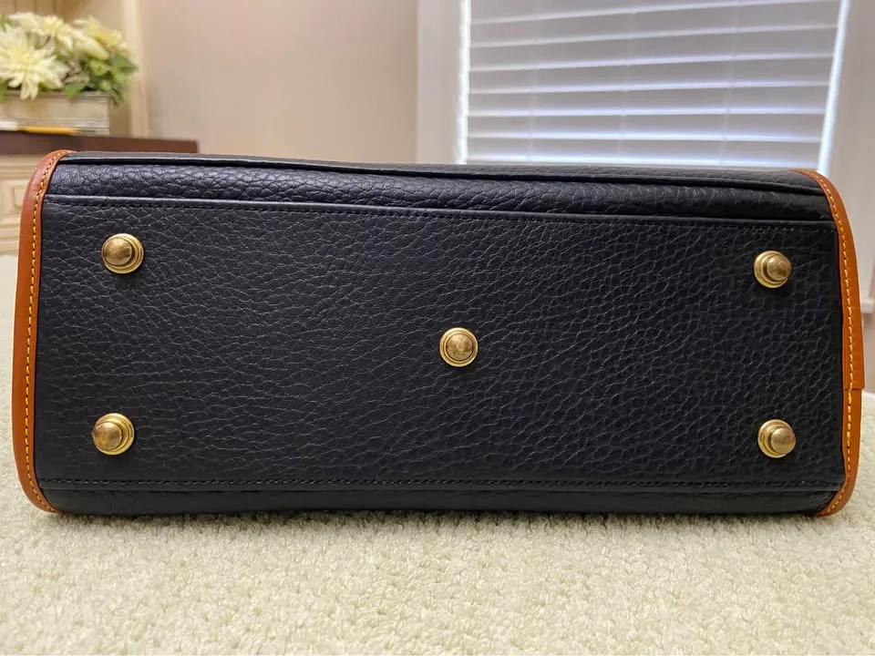 Vintage Dooney & Bourke Navy Blue/Tan Buckle Satchel image indicator(4)