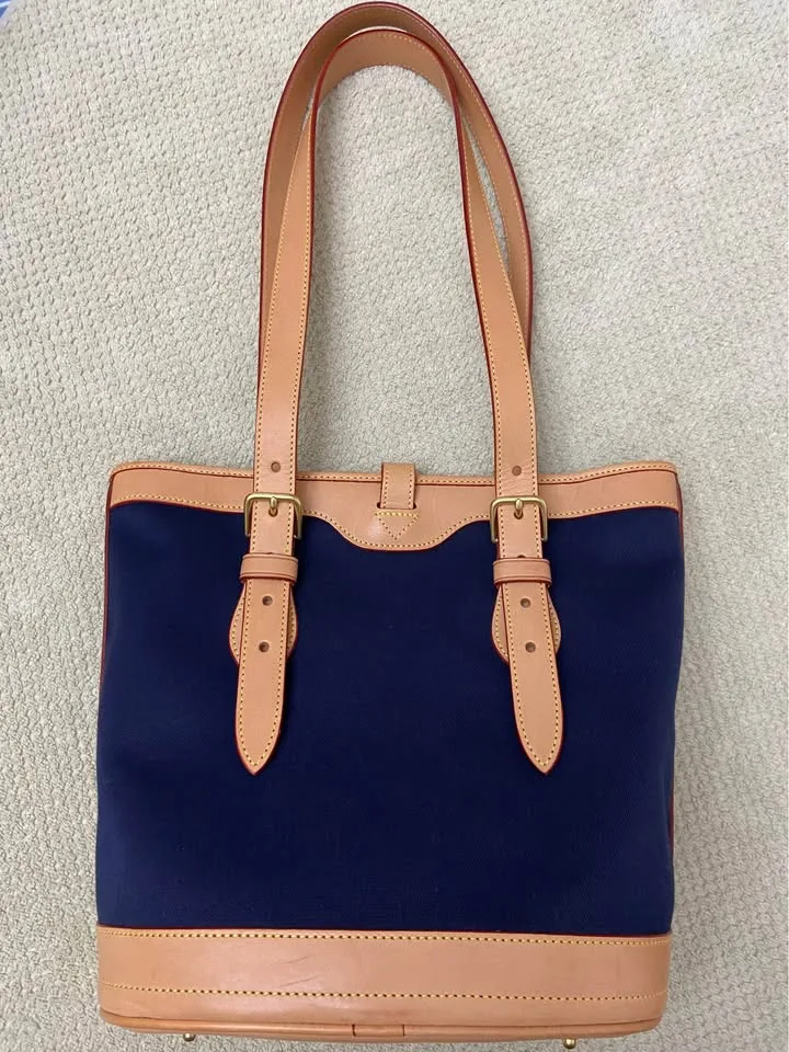 Dooney & Bourke Cabriolet Bucket Bag, in Navy Blue/Tan image indicator(2)