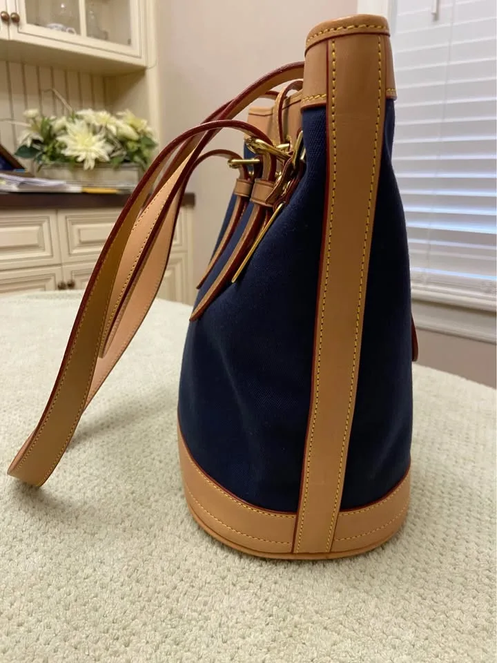 Dooney & Bourke Cabriolet Bucket Bag, in Navy Blue/Tan image indicator(3)
