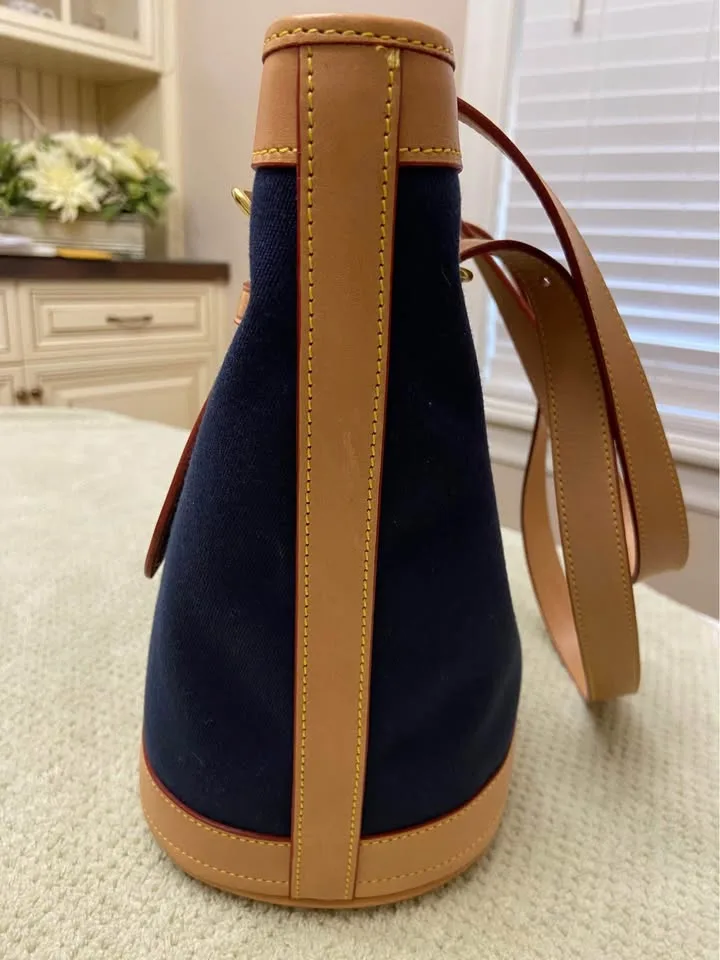 Dooney & Bourke Cabriolet Bucket Bag, in Navy Blue/Tan image indicator(4)