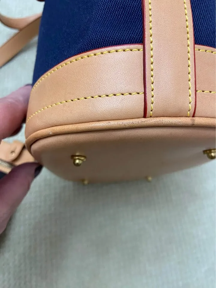 Dooney & Bourke Cabriolet Bucket Bag, in Navy Blue/Tan image indicator(9)