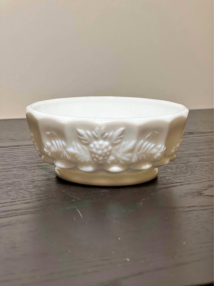 Westmoreland Paneled Grape Milk Glass Bowl