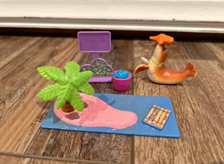 Vintage Littlest Pet Shop Zoo Playful Sea Lion on Sandy Beach