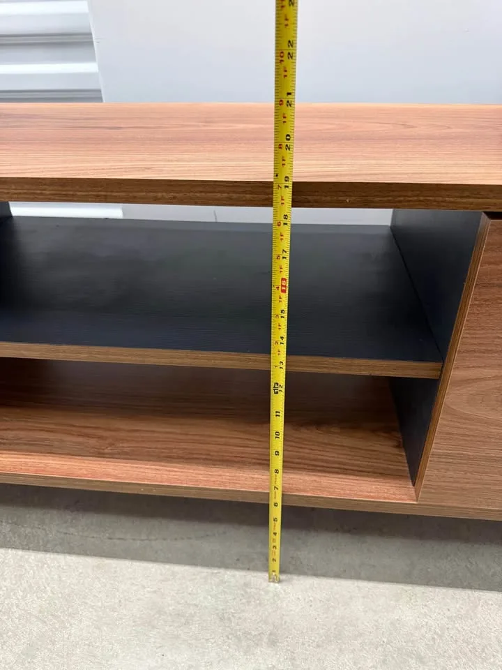 TV stand and entertainment console wood and modern style image indicator(10)