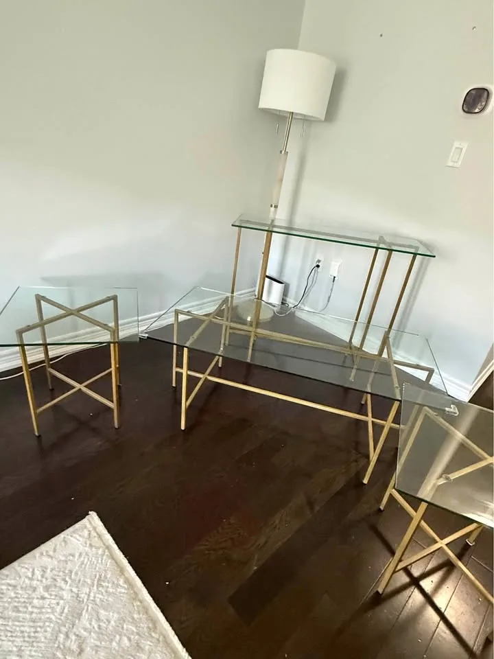 Coffee table + matching side tables and console table
