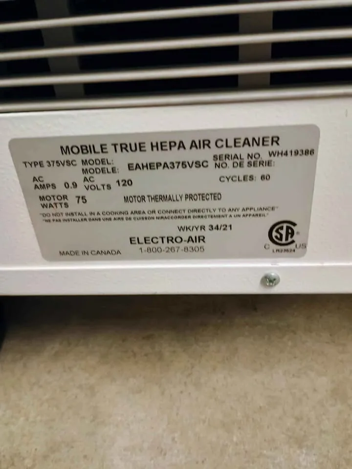 ElectroAir Air Purification Hepa Air Cleaner image indicator(3)