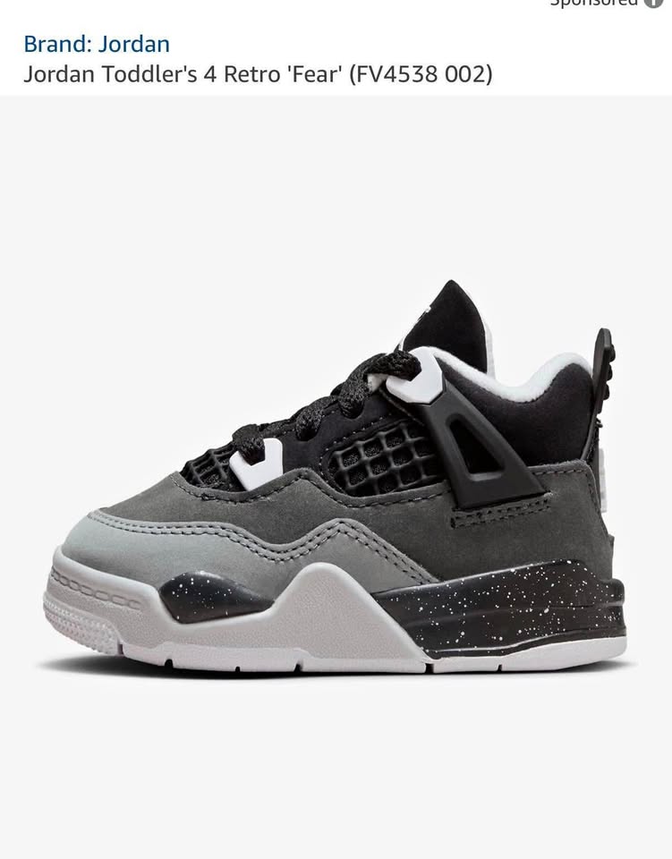 Pre owned toddler jordan 4 retro fear size 5.5