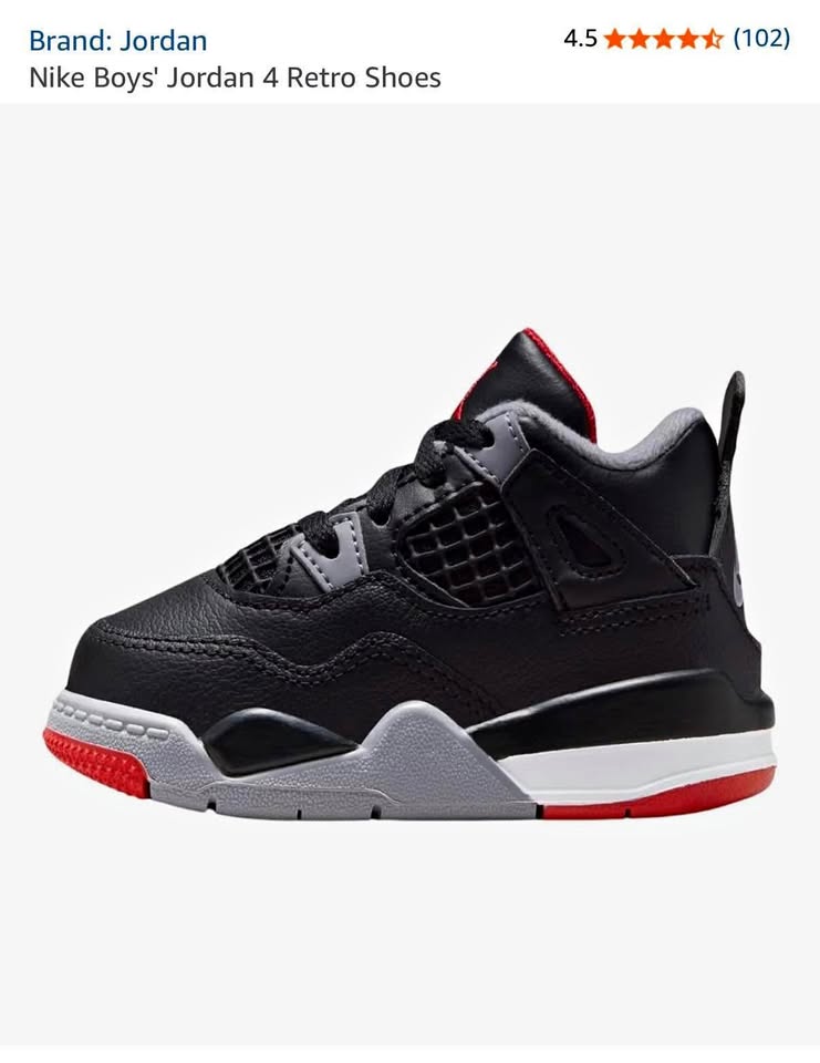 Nike boys pre owned Jordan 4 retro size 4c