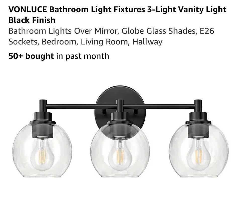 Vounluce Bathroom light black finish