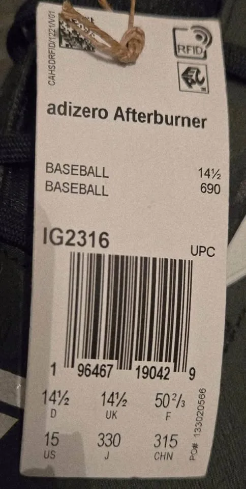 Adidas Adizero Afterburner Baseball Cleats - Men's size 15 image indicator(4)