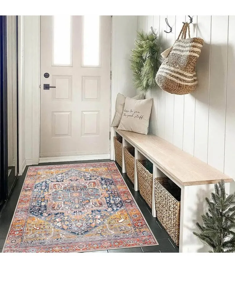 Area Rug-🌿 3x5 Boho Area Rug | Washable & Non-Slip image indicator(3)