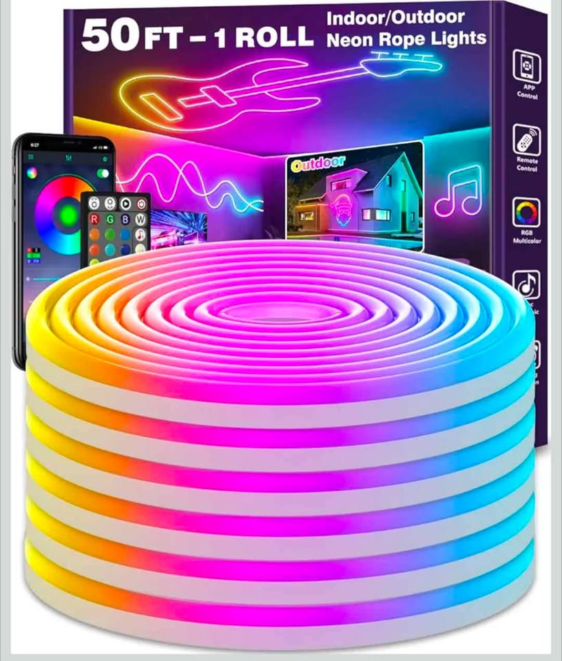 50Ft LED Neon Rope Lights | App + Remote Control - photo 3